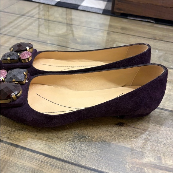 Kate Spade Dark Purple Embellished Flats - Picture 3 of 7